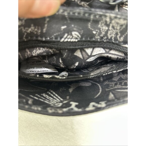 Steve Madden Black Leather Mini Crossbody Chain Purse Bag Bhayley Embroidered - Picture 9 of 10